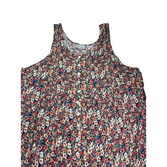 Vintage Caroline Wells II Floral Sleeveless Button Front Shirt Dress 22 - Picture 2 of 6